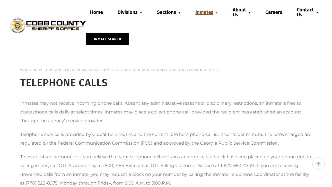 Cobb County Sheriff's Office - Telephone Calls
